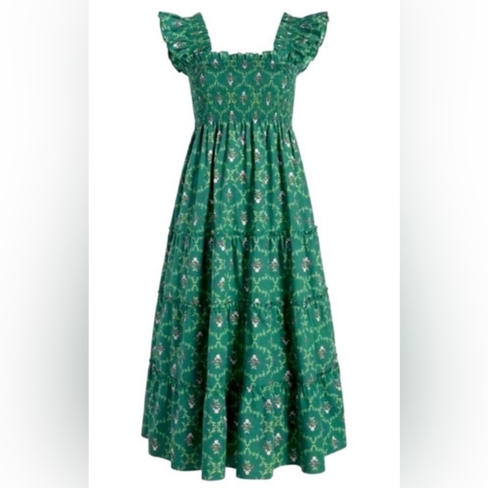 Hill House Ellie Dress in Emerald Trellis Size XS
